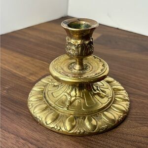 Vintage Brass Ornate Small Candlestick